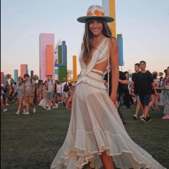 patbo cutout mesh beach dress